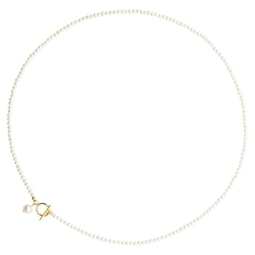 [AREUM] ネックレス パール 小さめ OTフック 上品 フェイクパール ゴールド 着け心地 普段使い 結婚式 お呼ばれ - AREUM - 商品画像