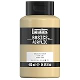 Liquitex 8870338 Basics   peinture acrylique, peinture artistique monopigmentée, résistante à la lumière, qualité archive, finition satinée, pot de 400 ml   Titane Ecru