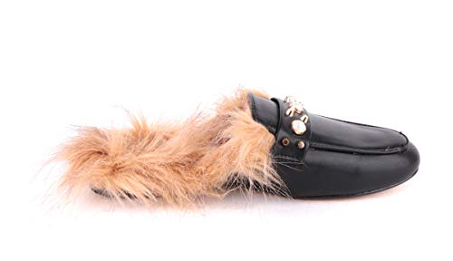 Escarpins sabots en fourrure bout rond taille 40 pour femme exigeante en quête de style