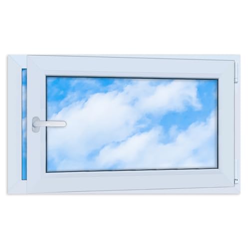 LORAC Ventana de plástico blanco 1000 x 600 mm, 100 x 60 cm, PCV, DIN derecha, inclinable y expositable, doble acristalamiento, ahorro de energía, ventana con certificado CE para sótano y apartamento