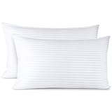 Clara Clark Bed Pillows for Sleeping | Down Alternative Sleep Pillows King Size Set of 4 | 100% Cotton Pillow Covers with Poly Fiber Filling | Soft Pillow for Sleeping