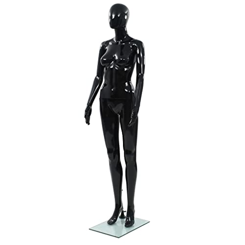 SKM Full Body Female Mannequin with Glass Base Glossy Black 175 cm (Weight-32KG)