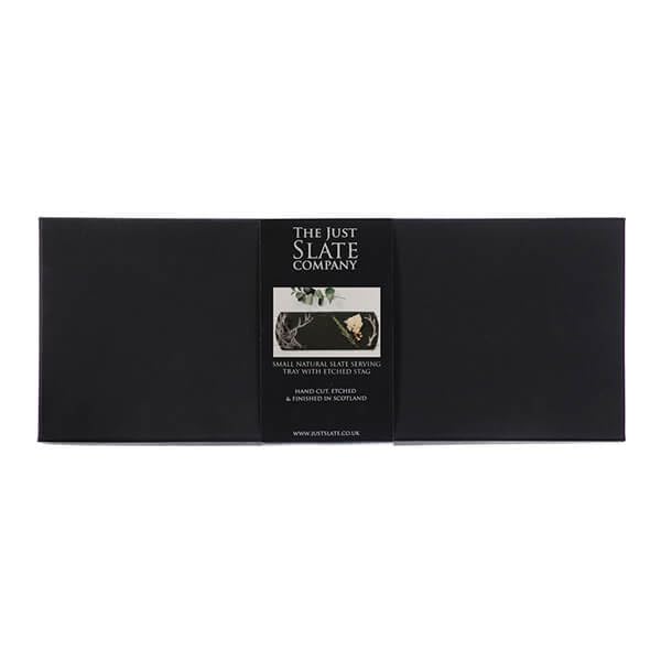 The Just Slate Company Small Stag Slate Serving Tray Gift Boxed, Gray With Silver Handles, 42 x 15 x 3 cm - Image 3