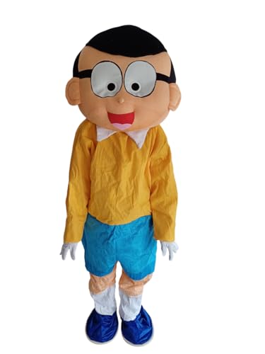 Image of Bookmycostume Buy Nobita Cartoon Mascot Costume For Theme Birthday Party & Events | Adults | Full Size Adults - Foam, Multicolor