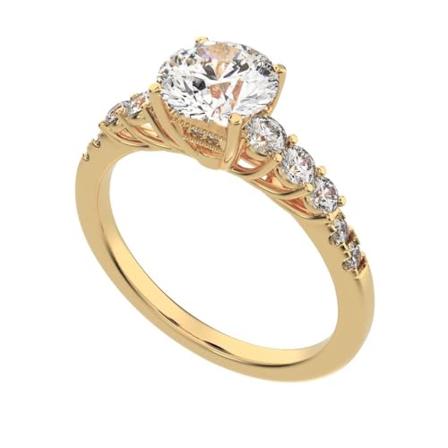 Clara Pucci 1.4 Ct Round Cut Diamond European Vintage Halo Solitaire With Accents Engagement or Promise Ring in Solid 14K Yellow Gold4