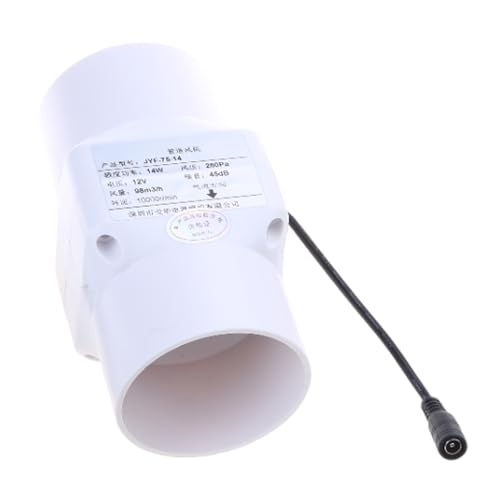 uikios Ventilador de conducto en línea de 12 V 10 W, silencioso, ventilador de circulación de aire silencioso, fácil de usar para tienda de campaña hidropónica y espacios pequeños