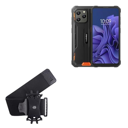 BoxWave Holster Compatible with Blackview BV5300 - ActiveStretch Sport Armband, Adjustable Armband for Workout and Running - Jet Black