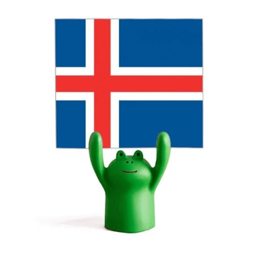 Drapeau Islande support mémo pince note grenouille décoration table créative