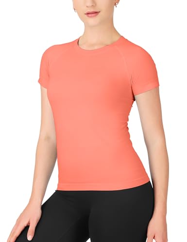 Image of MathCat Seamless Workout Tops for Women Short Sleeve Yoga Running Shirts,Breathable Athletic Compression Shirt Women XS-XL