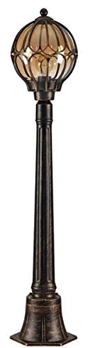 Casa Padrino Art Nouveau Garden Lantern Antique Bronze Ø 23 x H. 106.4 cm - Weatherproof Garden Terraces Outdoor Light Floor Lamp