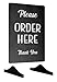 Please Order Here Sign - Cafe, Takeaway, Coffee Shop, Sandwich Shop, Counter Sign, A4 size (Black Stand)