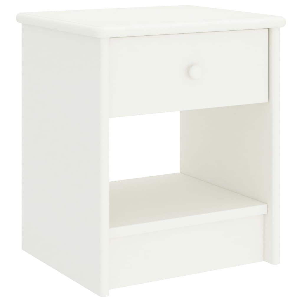 Table de nuit rustique en bois blanc pour petite chambre cocooning