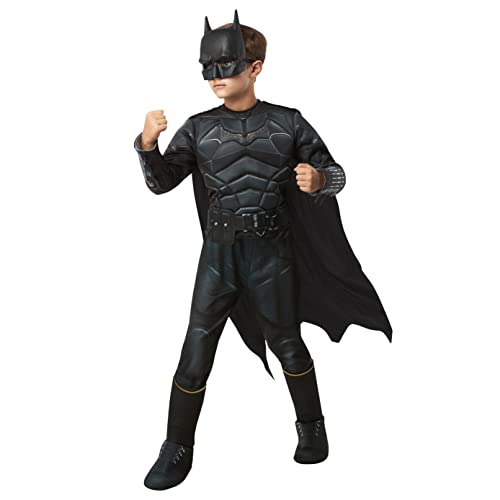 Rubies Official DC The Batman, Batman Deluxe Child Costume, Kids Superhero Fancy Dress