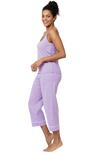 Pajamagram Womens Pjs Cotton Capris - Womens Pajamas Set, Lavender, L, 12-14 #TOP2