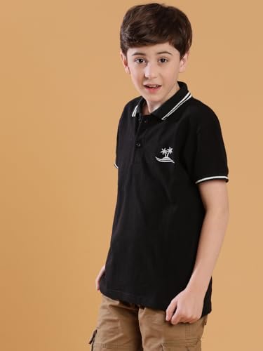 Image of Li'l Tomatoes Boys Pique Polo T-Shirt | Half Sleeve Casual Summer Wear | Soft & Breathable | 9-16 Years