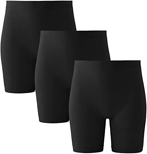 INNERSY Black Cycling Shorts Women Chub Rub Shorts Under Dresses Safety Short Leggings 3 Pack (Large Black)