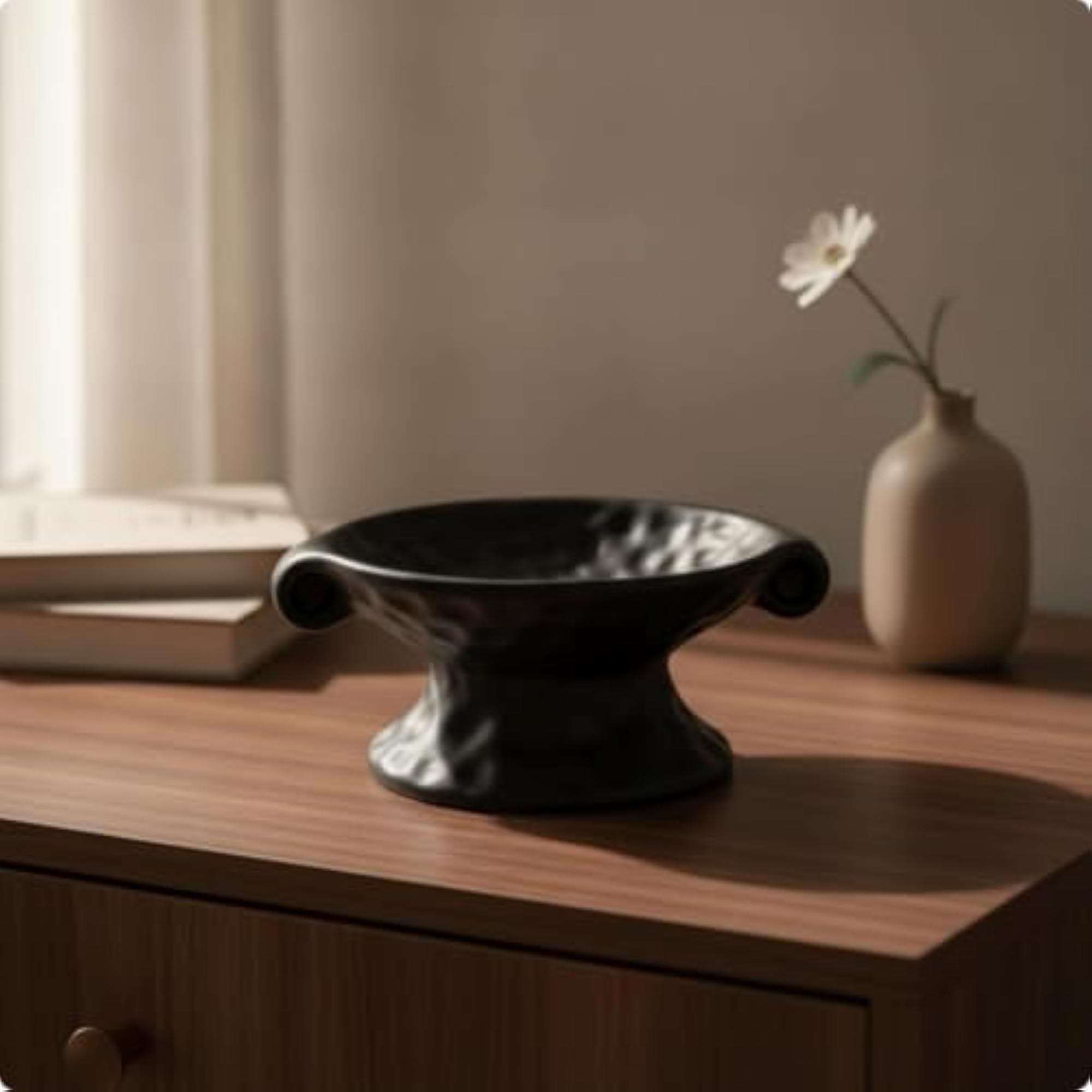 Two-Handled Carved Trinket Jewelry Tray