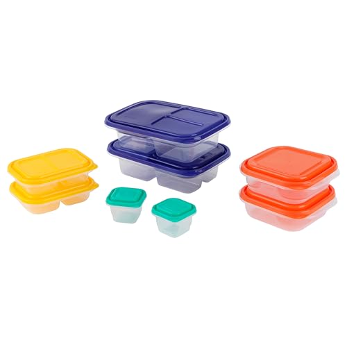 GoodCook EveryWare 18-Piece Lunch Food Storage Container Set, Assorted Colors, Made Without BPA
