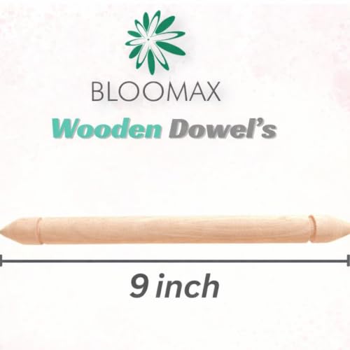 Image of BLOOMAX 20mm Thick Walnut Polished Wood Dowels | 12 Inch Length | Pack of 8 | Premium Dark Hardwood Round Sticks for Luxury Crafts, DIY Furniture & Home Decor (±0.50mm Tolerance)
