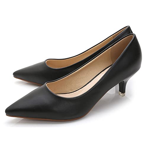 Women's Low Kitten Heel Pumps Classic Fashion Dress Pumps Simple