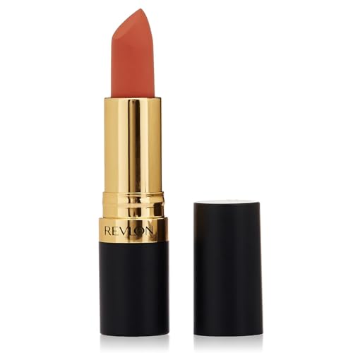 Image of REVLON Super Lustrous Matte Lipstick, 80% Conditioning Ingredients, intance color, Waterproof, Long-Lasting, 100% Vegan Lipstick, Mesmerizing Peach (442), 4.25 gm