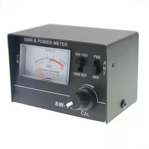 LVYXON Medidor SW111 Power VSWR de 100 W con interruptores de avance y retroceso para antenas de radio CB, medidor analógico de 3 funciones y selección de potencia de 10/100 vatios para pruebas de
