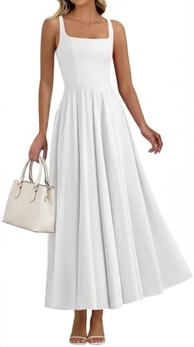 BTFBM Women Summer Square Neck Maxi Dress Spring 2026 Elegant Classy Sleeveless Formal Wedding Guest Cocktail Dresses