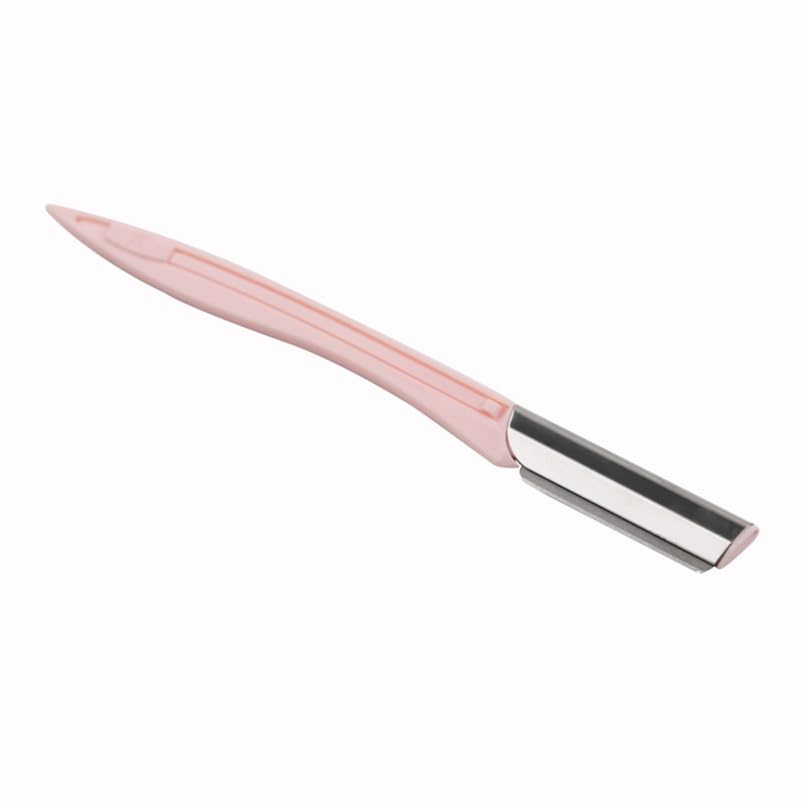 Beaupretty 3Pcs Portable Stainless Steel Eyebrow Razor Makeup Tool Kit for Women and Non Slip Grip Eyebrow Trimmer for Precise Hair Removal for Travel Pink
