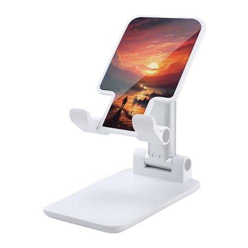 Support téléphone bureau pliable compatible iPhone Samsung - Station réglable Sunset Art