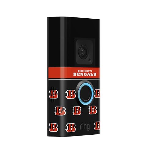 Image of All-New Limited Edition, Official NFL Faceplate for Ring Doorbells - Video Doorbell 3, Video Doorbell 3 Plus, Video Doorbell 4, Battery Doorbell Plus, and Battery Doorbell Pro | Cincinnati Bengals
