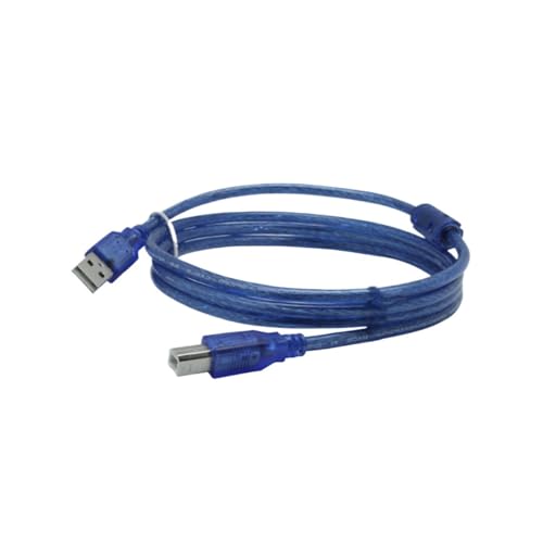 Cable PLC Nuevo Cable de Impresora USB de 1,5 m, 3,0 m y 5 m, Tipo A Macho a Tipo B Macho, Cable de programación PLC con Doble blindaje, Cable de Descarga de Pantalla táctil(1.5M)