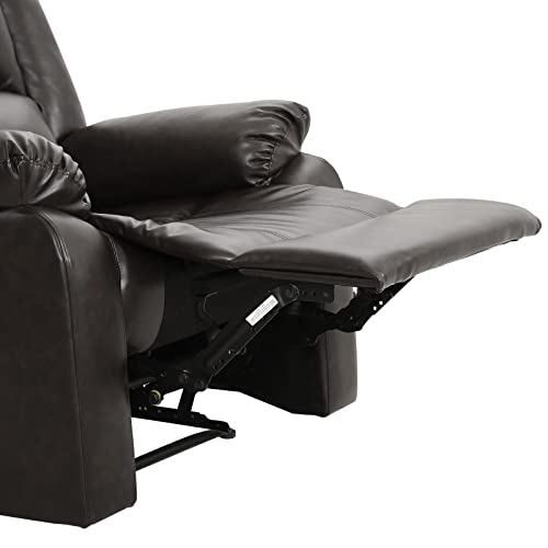 Kimohome Real Leather Recliner Chair With Comfortable Arms And Back Living Room Bedroom Sofa Recliner(Brown) #TOP6