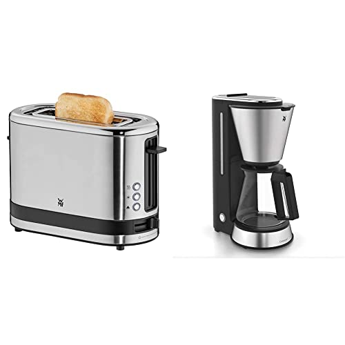 WMF Küchenminis Aroma Filterkaffeemaschine mit Glaskanne, Filterkaffee, 5 Tassen, 760 W & Küchenminis 1-Scheiben Toaster Langschlitz XXl-Toast Brötchenaufsatz 7 Bräunungsstufen Überhitzungsschutz