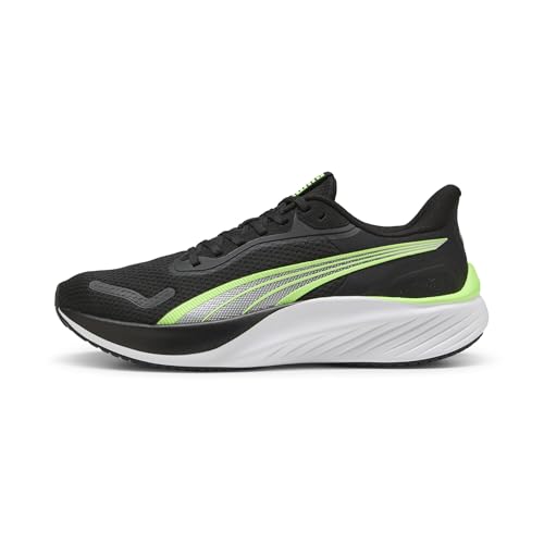 PUMA Unisex Pounce LITE Straßen-Laufschuh, Black-Green Glare, 44.5 EU