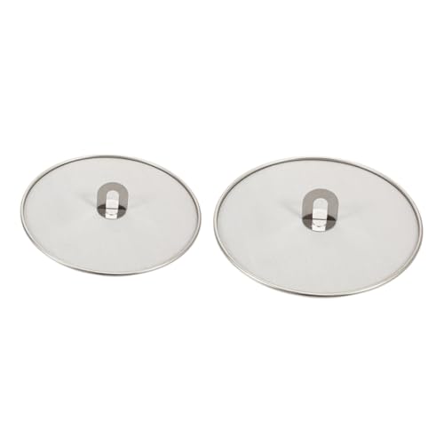 OUNONA 2 Pcs Mesh Splatter Pot Cover Stainless Steel Multi Function Pan Lid Cooking Shield for Frying and Use