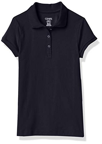 Image of Chaps Girls School Uniform Short Sleeve Interlock Polo