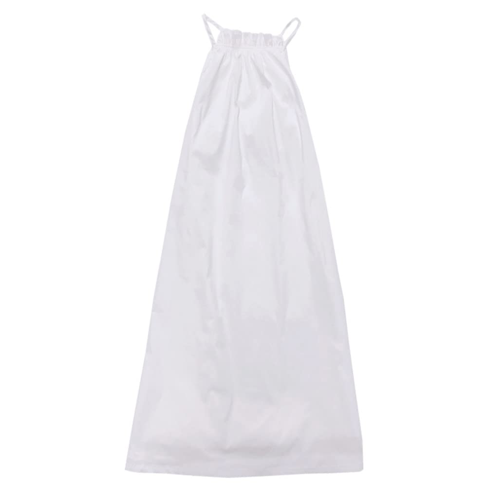 QSTFQSTF Abito da spiaggia, abito con scollo a barchetta super fata, gonna a trapezio senza schienale sexy per le vacanze al mare (Color : White, Size : S(Small))