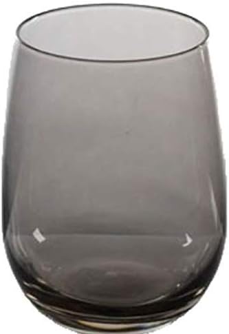 Stemless Round Chardonnay Wine Glass, 17 Oz Set of 4 (Smoked)