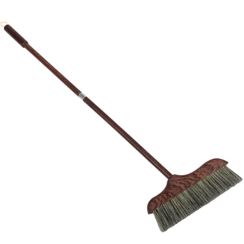 VALICLUD Robuster Haushaltsbesen aus Langlebigem Hartholz mit Langem Stiel Weichen Schwarzen Borsten Multifunktional für Innen und Außen Statisch für Holz Fliesen und Betonböden Einfache