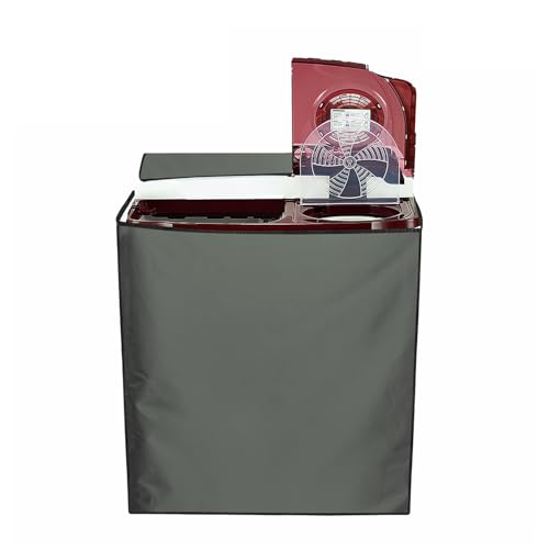 Polyester Washing Machine Cover Compatible for LG 6 KG Semi-Automatic Top Loading P6001RG, Grey