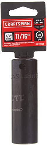 Image of CRAFTSMAN Deep Impact Socket, SAE, 1 /2-Inch Drive, 11 /16-Inch (CMMT16060)