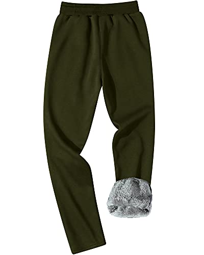 MACHLAB Men's Winter Fleece Joggers Pants Sherpa Lined Sweatpants Warm Thick Track Pants3