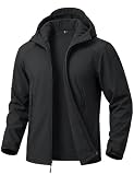 MAGCOMSEN Mens Softshell Jacket Tactical Fleece Lined Hoodie Light Rain Jacket Waterproof Winter...