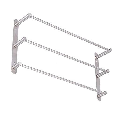 Rack de serviette 3 couches en acier brossé pour séchage rapide