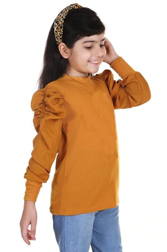 Image of Kids Graphic Print Top with Puff Sleeves