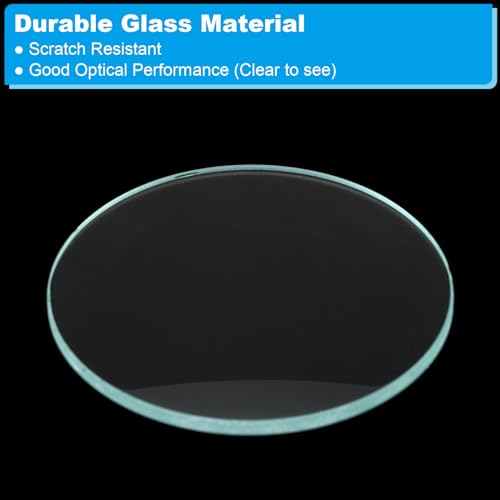 Image of PATIKIL 12 inch (300mm) Focal Length Flat Convex Lens, 3 Pack 50mm Diameter 4mm Height Glass Optically Polished Round Edges Lens for Physics Experiment, Clear