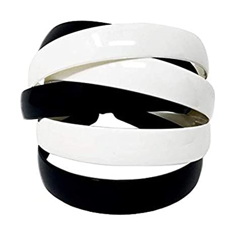 LIVECOOL Black and white Plain Plastic Headbands with Teeth Non-Slip Hairband for Womens - Pack of 2 Headbands for Girls Women (B0BPP9NLP8) Amazon Price History, Amazon Price Tracker