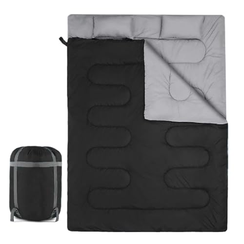 Saco de Dormir para 2 Personas | Saco De Dormir Doble para Adultos | Bolsa Compresión Incluida Unisex Deporte Viaje Mochilero Exterior Verano Invierno Abrigo