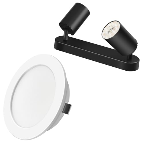 ALUSSO LED Deckenstrahler, abnehmbarer GU10 Wandstrahler schwenkbar um 350°