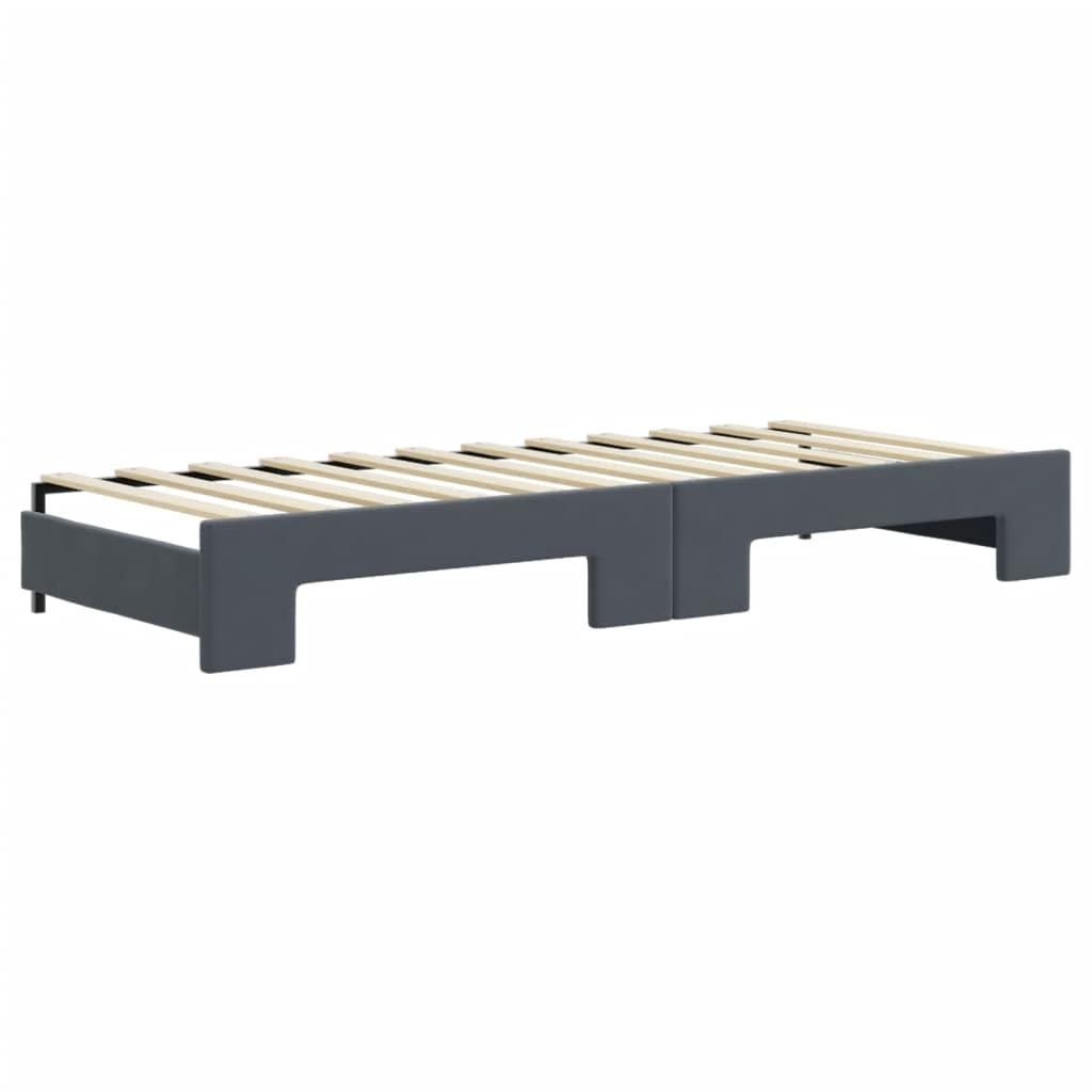 Velluto con cassetti estraibili 2 in 1 Divano Letto Grigio Scuro 80x200cm